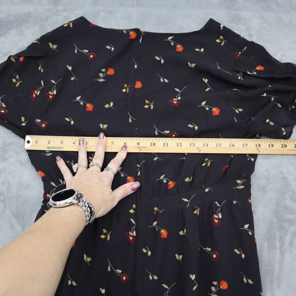 Madewell Floral Maxi Dress - Black and Red - Picture 4 of 16